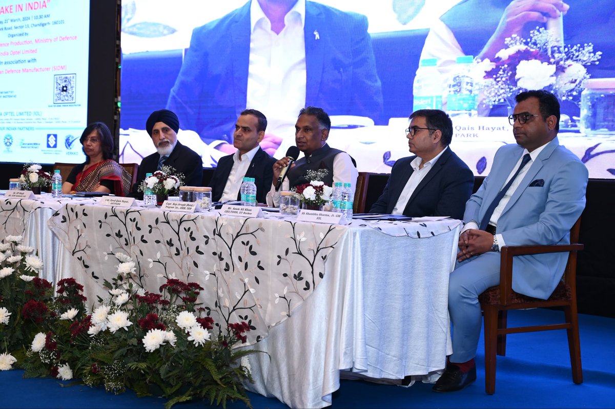 India_iDEX's tweet photo. #iDEX participated in MSME Defence Conclave on 21 Mar, 2024, in Chandigarh organised by @iol_pro & @SIDMIndia.
MoD officials, IOL, BEL, IITs, IISC, MSMEs & Startups attended.
Capt. Roy Joseph, PD, discussed #iDEX's latest #ADITI & #DISC11 Challenges & contributed to the panel. https://t.co/lU3C1P8Znk