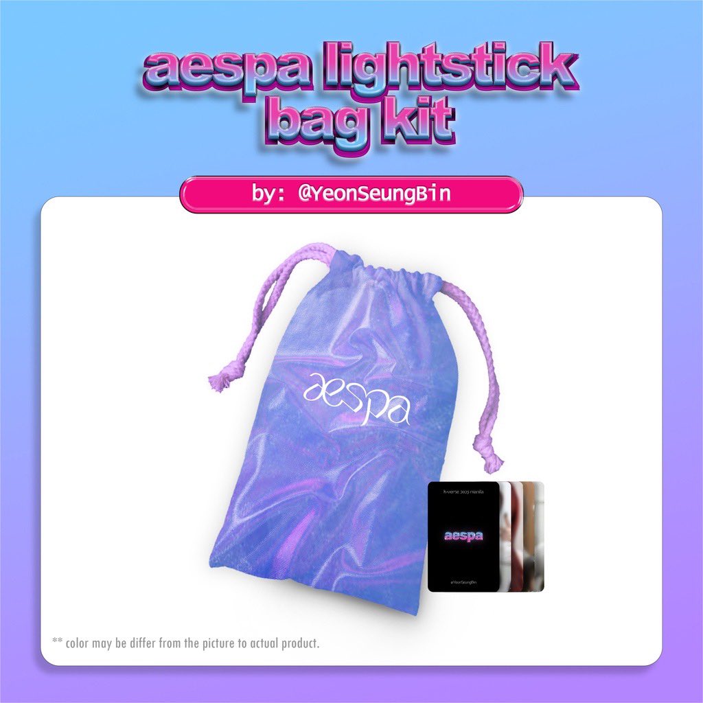 YeonSeungBin's tweet photo. INTEREST CHECK ~ IC ‼️

AESPA - Fan Made Lightstick Bag

✧₱300 ea

✧50 slots must be taken to push thru

✧will post the form if many are interested 😊

🏷 wts lfb ph aespa karina giselle winter ningning savage girls spicy drama album ls pc photocard filo my mys moots synk con https://t.co/XDF7TdyYXG