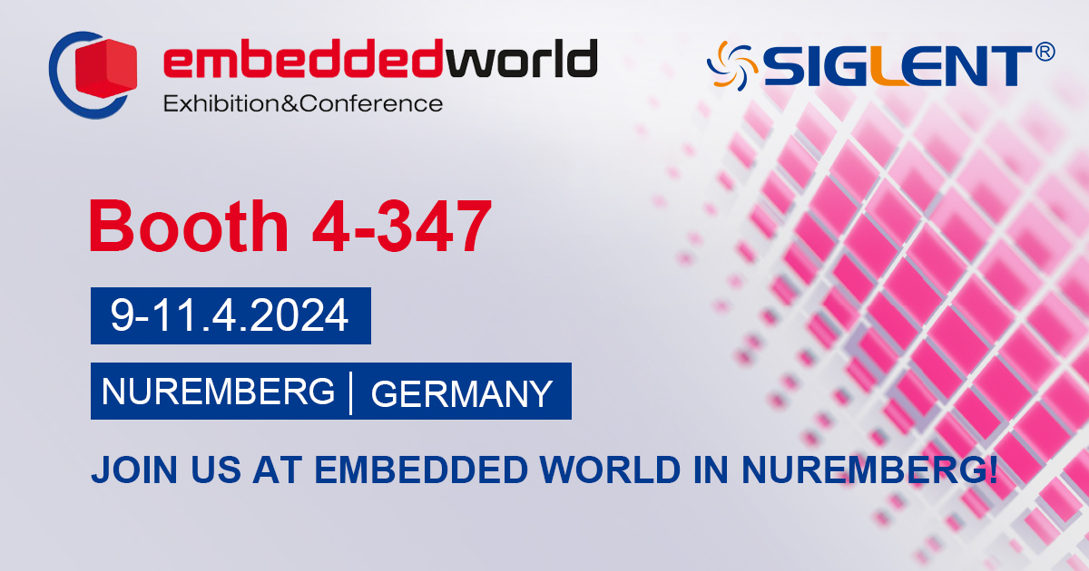 Save the date! SIGLENT is pleased to attend Embedded World 2024 in Nuremberg from April 9 to 11, 2024. Visit us at Hall 4, 4-347 to check out our latest 12-Bit oscilloscopes. Get your ticket: embedded-world.de/en/visitor #12bit #oscilloscope #exhibition #ew24 #embeddedworld
