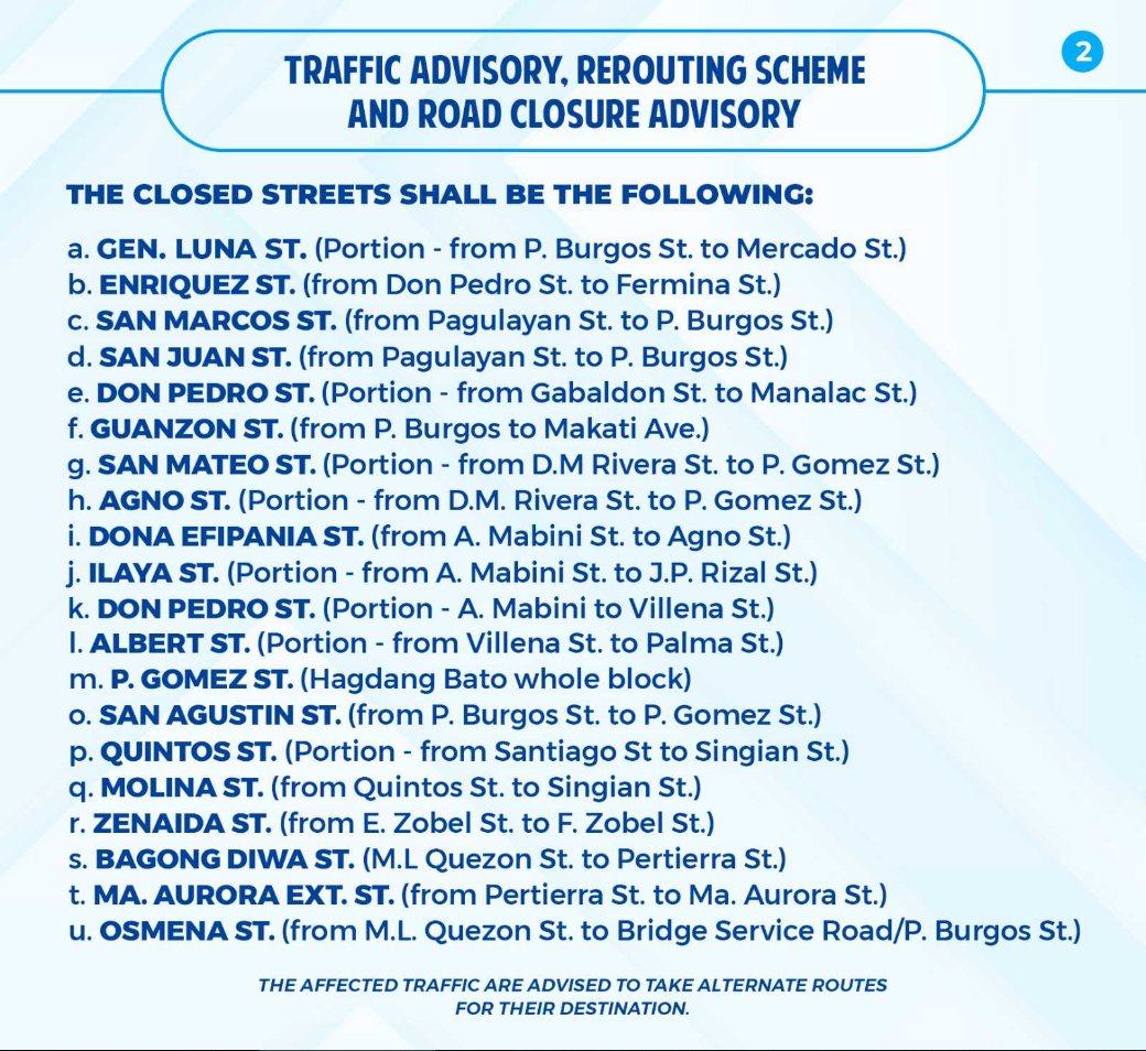 TRAFFIC ADVISORY:

(1/2)
The Public Safety Department will implement a traffic re-routing plan on March 27 (Holy Wednesday), March 28 (Maundy Thursday) and March 29 (Good Friday) for the Holy Week activities in Barangay Poblacion.
Stay safe, #ProudMakatizens #MakatiTraffic