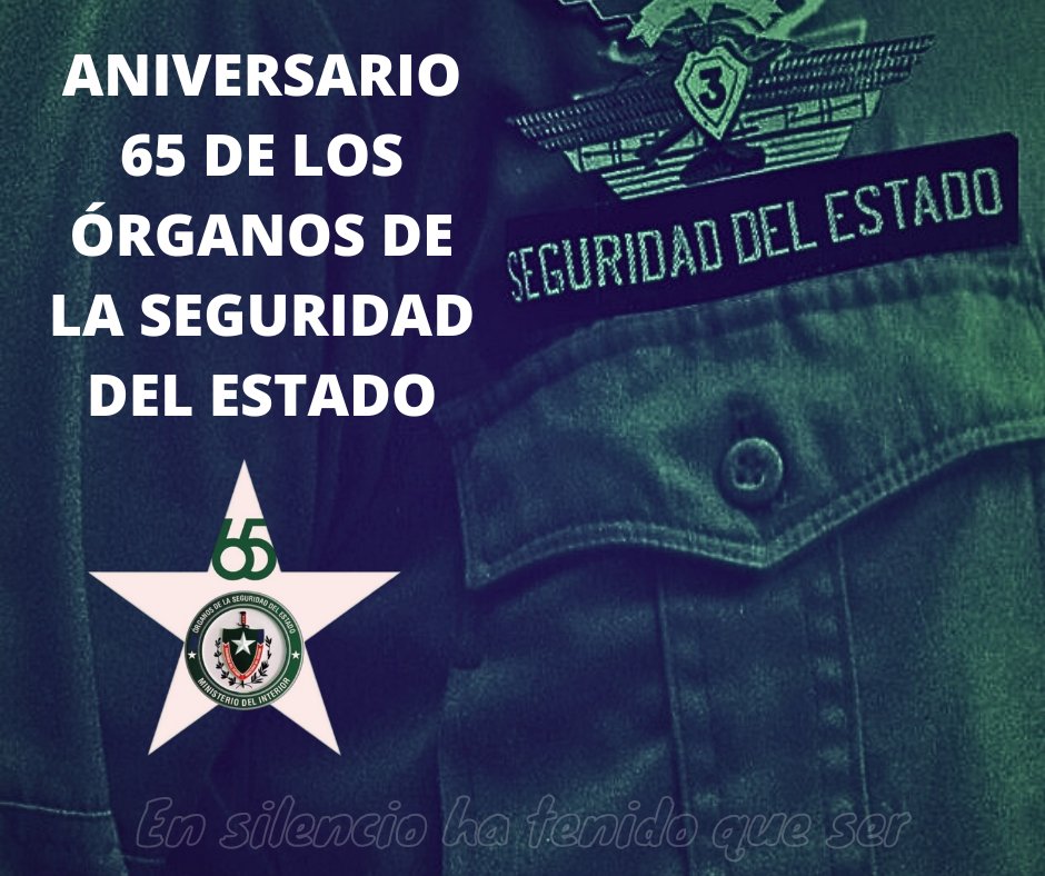 A esos #HéroesDelSilencio, a los protectores de la seguridad nacional, gracias por su dedicación y sacrificio por la Revolución Gracias por sus servicios y por estos #65AñosConElPueblo