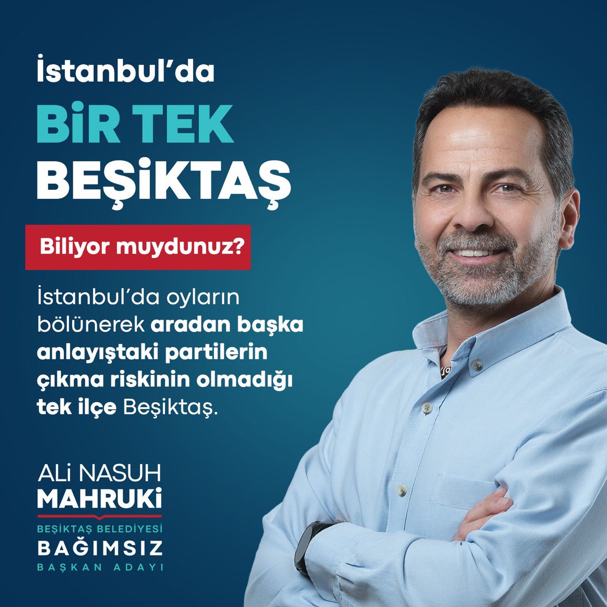 Sevgili Beşiktaşlılar,
Seçime sadece birkaç gün kaldı. Beşiktaş’ta yeni bir tarih yazmak sizin elinizde.

Lütfen oylar bölünür diye sizi korkutanlara kulak asmayın. İstanbul'da oyların bölünerek aradan başka anlayıştaki partilerin çıkma riskinin olmadığı tek ilçe Beşiktaş.