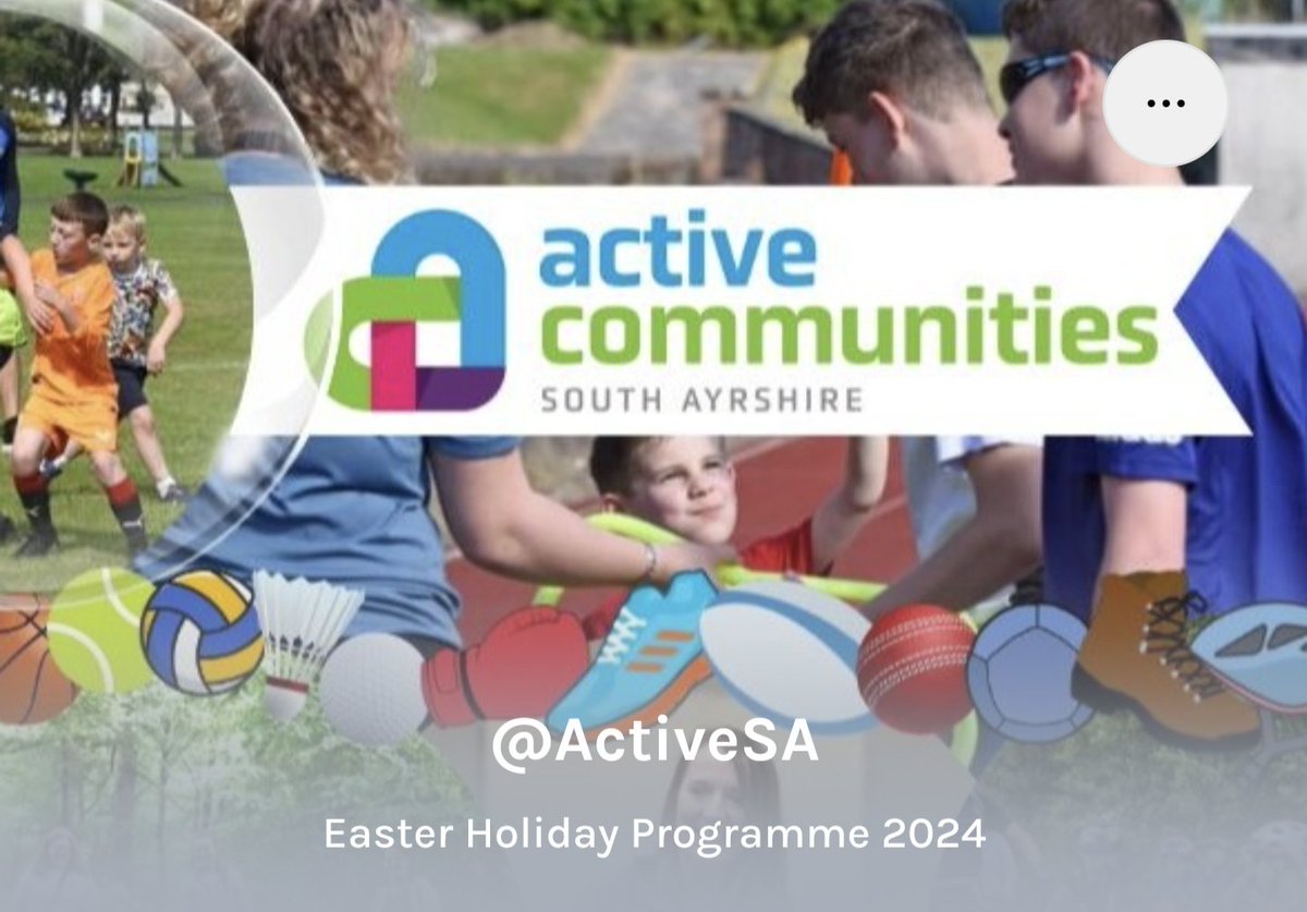 This Easter, the Active Communities team will deliver 5 P1-7 camps and a further 80+ activity sessions - including cycling, racquet sport, orienteering, paddlesports and community pop ups! Check out our full programme here:linktr.ee/activesouthayr… @ayrshire_live @Inspire_SAC