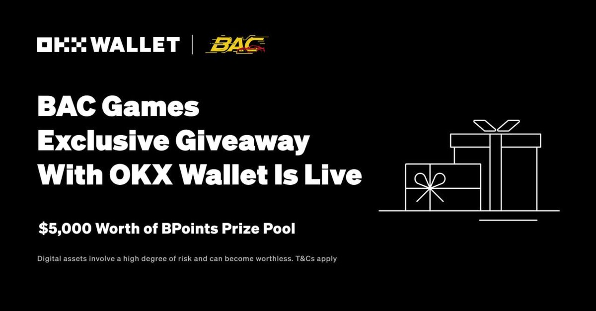 Join BAC Mega Giveaway Daily Check-In event with @okxweb3 wallet to share the OKX exclusive prize pool!

BPoint Giveaway: galxe.com/OKXWEB3/campai…

Enter BAC Mega Giveaway Daily Check-In event from OKX wallet exclusive portal!