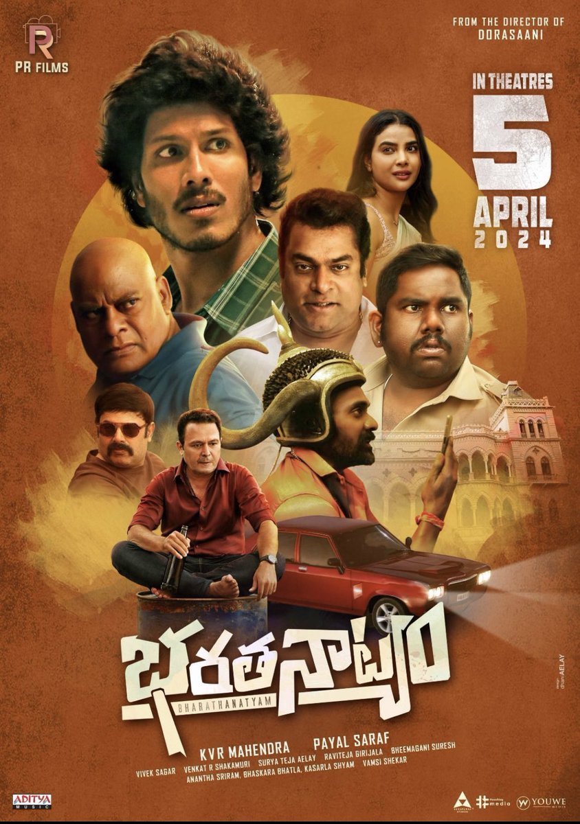 All the Best @SuryaTejaAelay 🤍 #BHARATHANATYAM Trailer🔥 - youtu.be/m920Q2epumg Grand Release on 5th April💥 A #VivekSagar Musical🎶 🎬 @kvrmahendra 💰 @payalsaraaf @Minakshigoswamy @prfilmsoffl @Hiteshsaraf14 @adityamusic #BHARATHANATYAMonApril5th