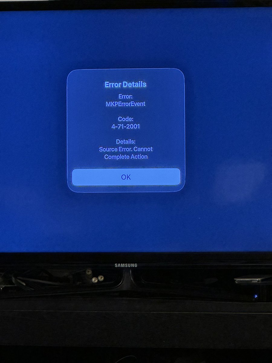 MLPomerantz's tweet photo. @NBALPSupport this is the error message I’ve been getting all night for all games. I tried streaming other basketball on other apps via Apple TV and they are find. https://t.co/PnKsQ4PQ2U
