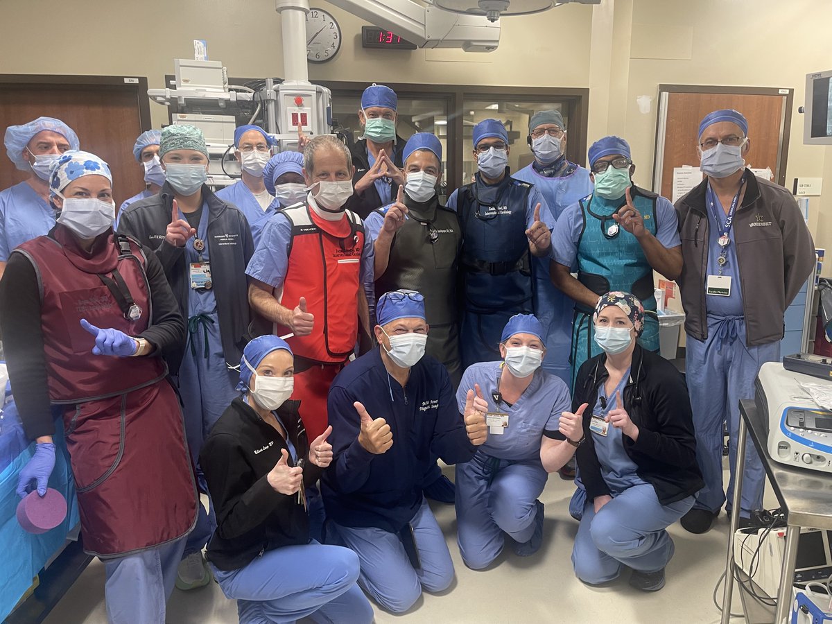 Another proud moment for the Vanderbilt Structural/Valve Center and Cath Lab! We recently performed our first Trisol Tricuspid Valve Replacement case as part of the US Early Feasibility Study!! Very intuitive deployment with no residual TR! @colinbarkerMD @vumcvalve