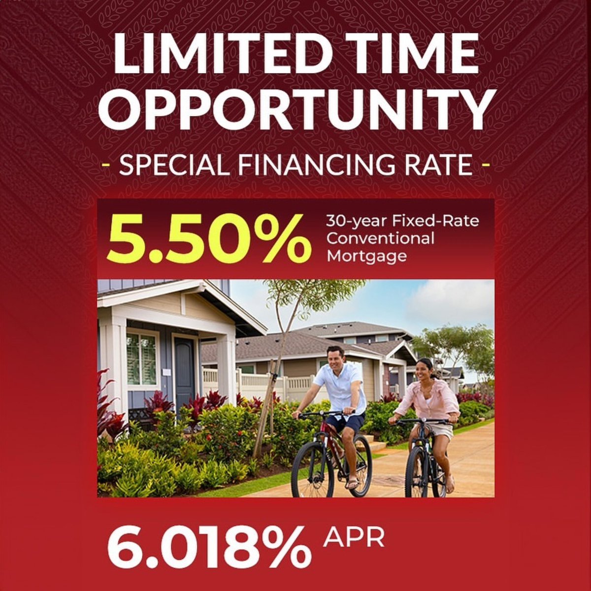 SPECIAL FINANCING OFFER AT WAIOHA II AT KOA RIDGE! For a limited time, we’re excited to announce a special financing opportunity on select homes at Waioha II, including Unit 8 which we are showing at this weekend’s Open House.

For more details, please call 808-731-2914.