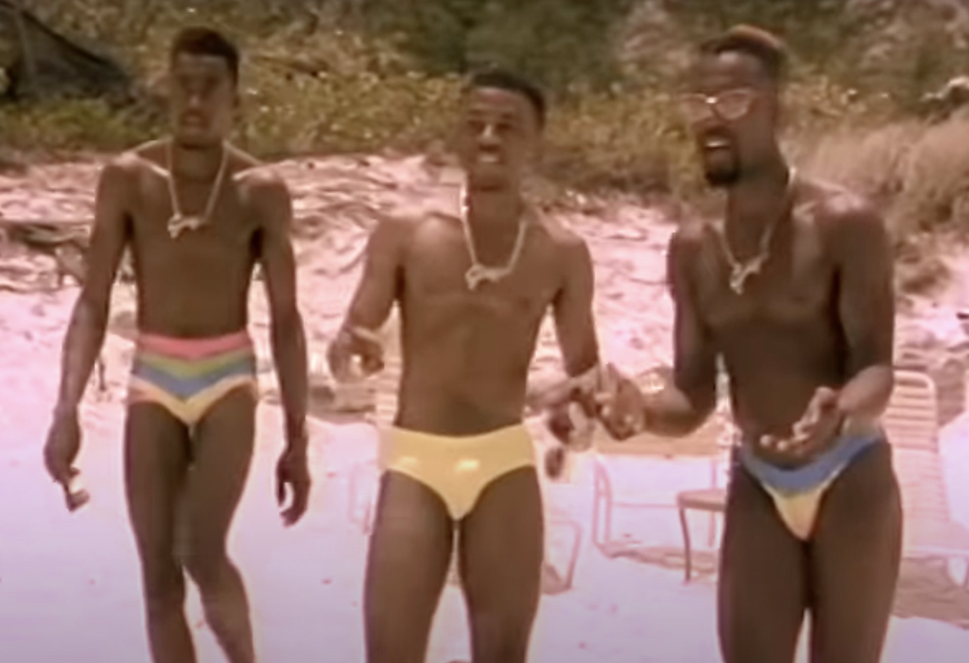 The G Listed on X tbt This was the R B group Guy during the late 1980s. Men like them were considered sexy and masculine for wearing what they got on back then. Nowadays