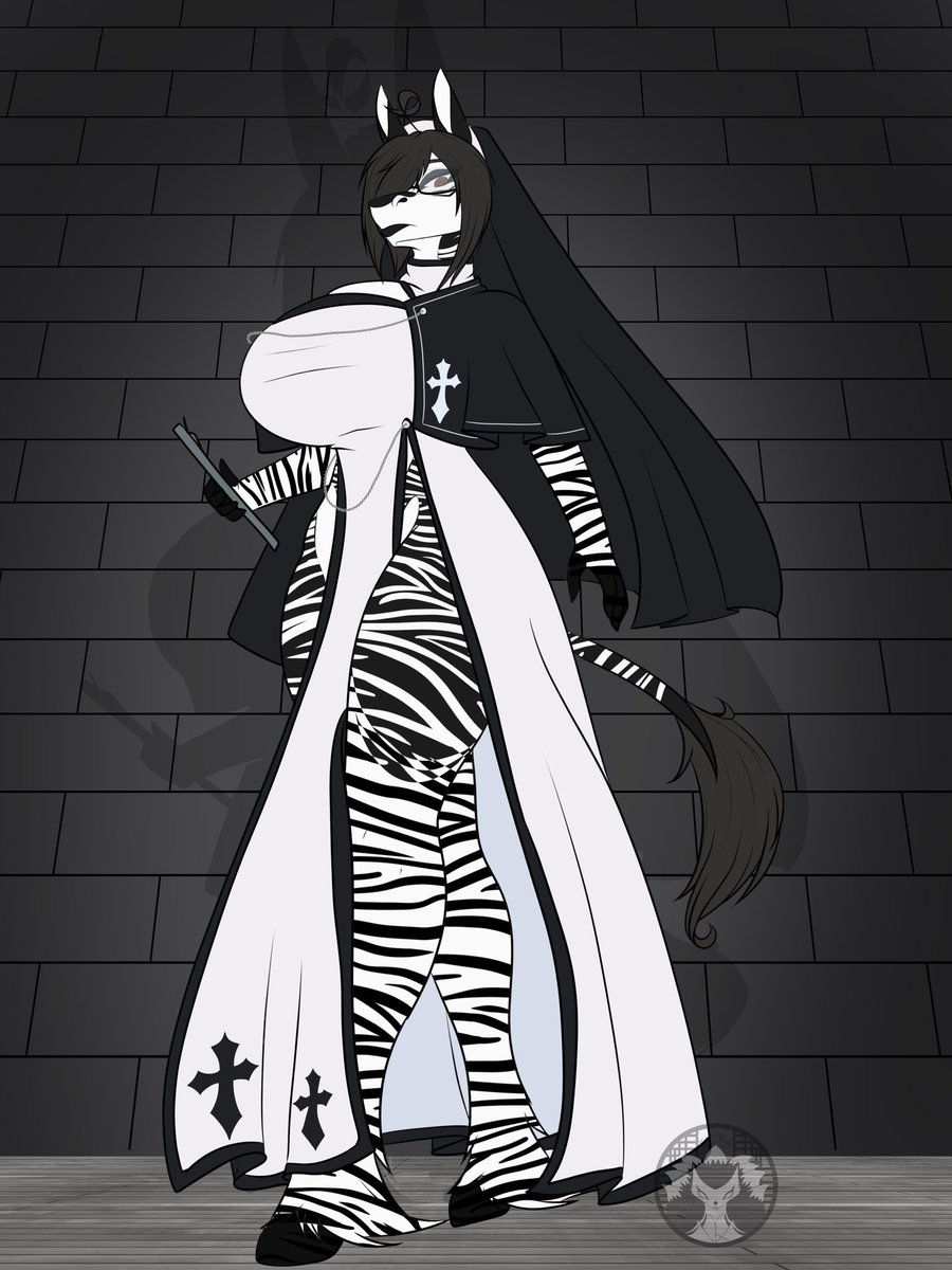 I had some kind of small scene for this but i softly couldn’t fit it in but yeah everyone meet sister Kenly, the high priestess of her own church (simular to my old church with nuns) 

Yes she a zebra and yea she still has her normal pattern just her stripes invert on them.