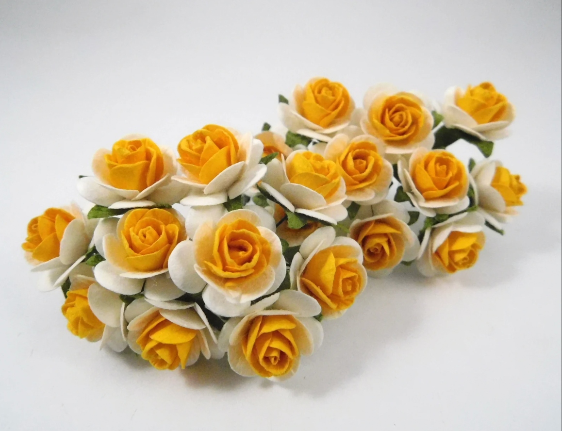 annimae9's tweet image. 5/8 inch Scrapbooking Paper Flowers Roses stems Golden Yellow White scrapbook supplies mulberry paper flowers card supplies embellishment #bountifulcreations #paperflowers #goldenyellowwhiteroses #craftsupply  etsy.me/3FJu5PK