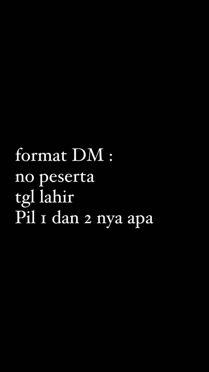seperti biasa, tahun ini bukain pengumuman SNBP lagi. 

DM format berikut ya bisa instagram or twitter (kalau masuk DMnya di twitter)