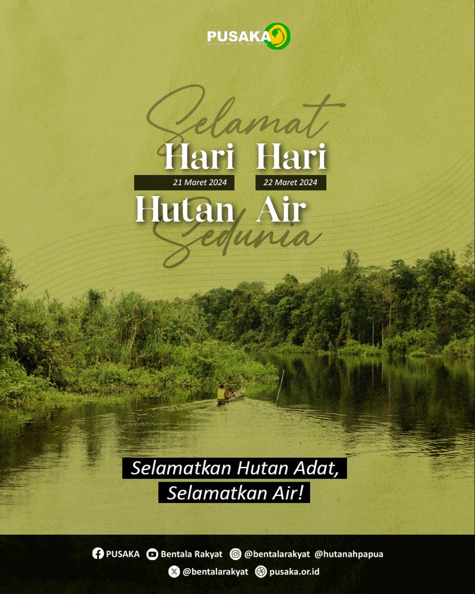 Hari air sedunia diperingati setiap tanggal 22 Maret dengan tema yg berbeda setiap tahun sejak pertama kali dimulai pada 1994. Menyelamatkan hutan di Papua berarti melindungi sumber air masyrakat adat dan ekologi keseluruhan.