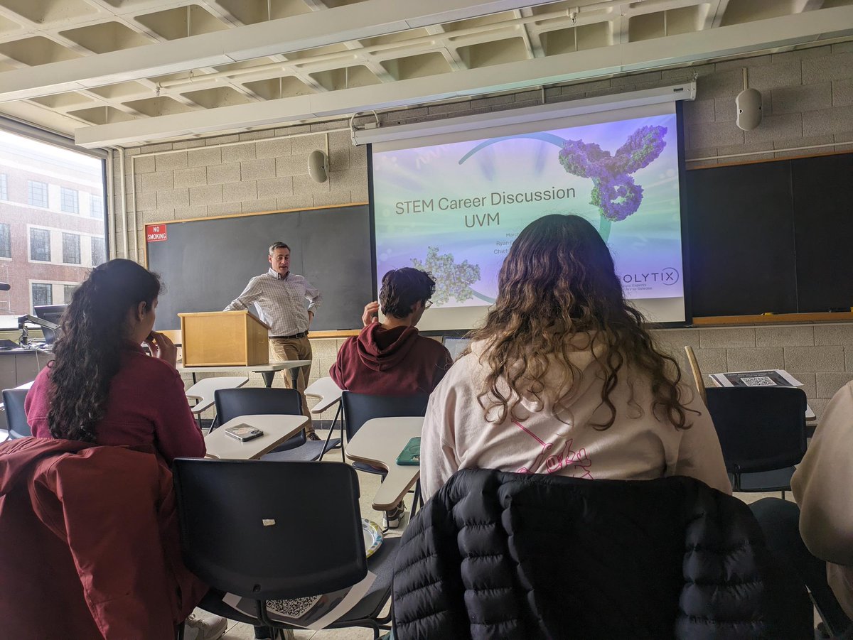 Uma Nudurupati (@unudurupati) on Twitter photo Last Friday, we hosted Dr. Ryan Dorfman, COO <a href="/prolytix/">Prolytix</a>, for a Career Exploration Seminar <a href="/CMC_UVM/">Career Mobility Committee</a>, our first Spring '24 speaker.
Thanks to <a href="/UVM_GSS/">University of Vermont Graduate Student Senate</a> for funding! #Biotech #STEM #ProfessionalDevelopment #CRO
Takeaways in🧵 Last Friday, we hosted Dr. Ryan Dorfman, COO <a href="/prolytix/">Prolytix</a>, for a Career Exploration Seminar <a href="/CMC_UVM/">Career Mobility Committee</a>, our first Spring '24 speaker.
Thanks to <a href="/UVM_GSS/">University of Vermont Graduate Student Senate</a> for funding! #Biotech #STEM #ProfessionalDevelopment #CRO
Takeaways in🧵