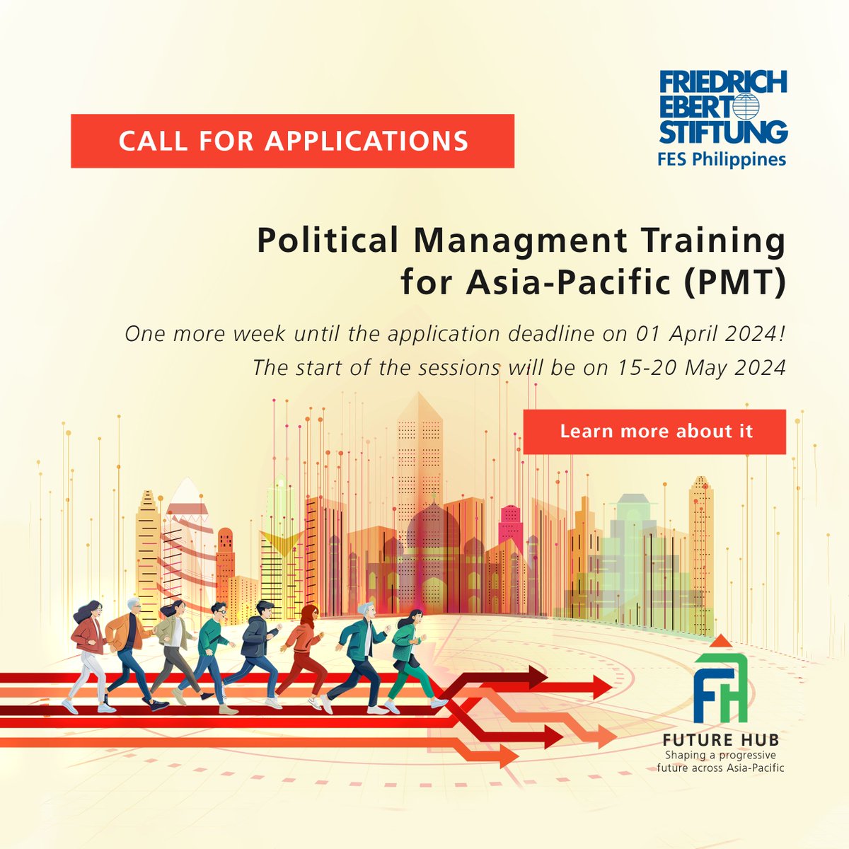 🗣️JOIN PMT BATCH 9 NOW! Deadline: 1 APRIL 2024, 11:59pm Manila time. Location: Manila for the 1st Cluster on 15-20 May 2024 Young people from #civilsociety, #tradeunions, #thinktanks, #politicalinstitutions and the media are welcome to apply! Learn more rb.gy/2tr5t8