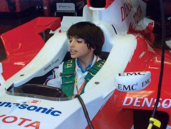 Carlos Sainz Jr sitting in a Toyota #F1 from during the 2000s