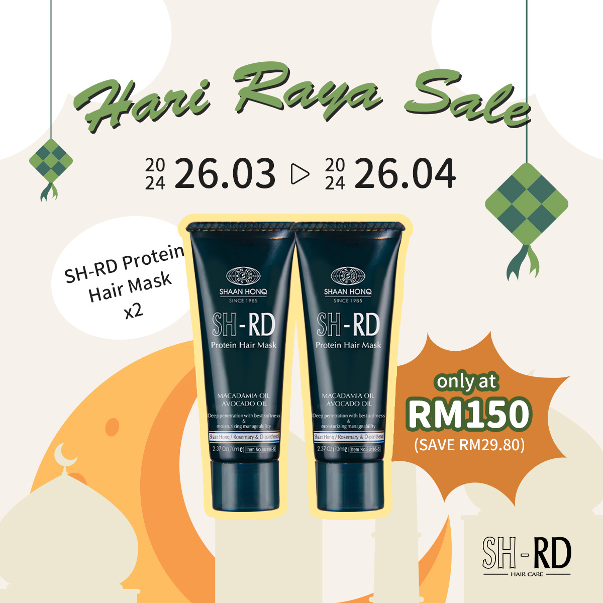 shrd_my's tweet photo. 💚Raya Sale! (26 Mar- 26 Apr 2024)
Now purchase SH-RD Protein Hair Mask Set (70ml x 2pcs)
only at RM150~! 🤩

Enjoy your haircare with #deeptreatment  🪮

Main Ingredients🥑:
Shea Butter + Macadamia Nut Oil + Cold Pressed Avocado Oil

🛍️Shop Link : https://t.co/VBde0QwqYz https://t.co/xe5Gps2i8E