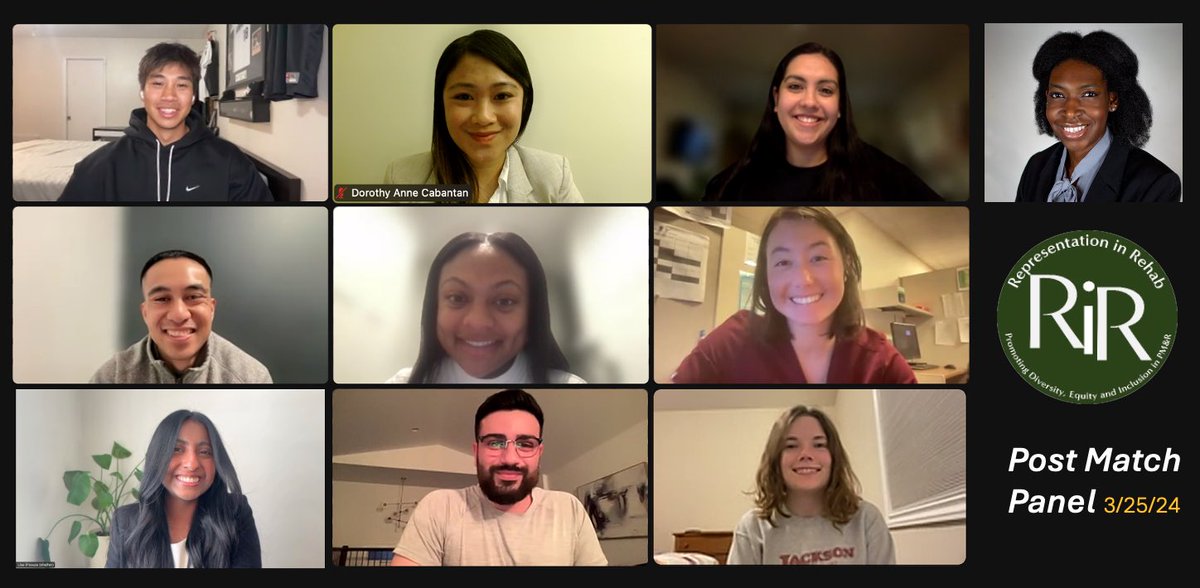 Thank you for joining tonight’s Post-Match Panel! 🌟🩺 @RepresentRehab 💚 🤍 So proud of where my co-leaders are heading #Match2024 & excited to see the new wave of future #Physiatry residents #Match2025!