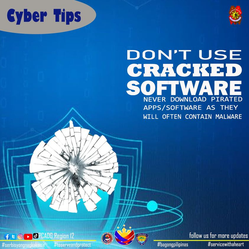 SSoccsksargen's tweet photo. CYBERSECURITY SAFETY TIPS
#SerbisyongNagkakaisaParasaBagongPilipinas
#ToServeandProtect
#ServiceWithAHeart
#PCADGRegion12 https://t.co/Qr6zLTJeUy