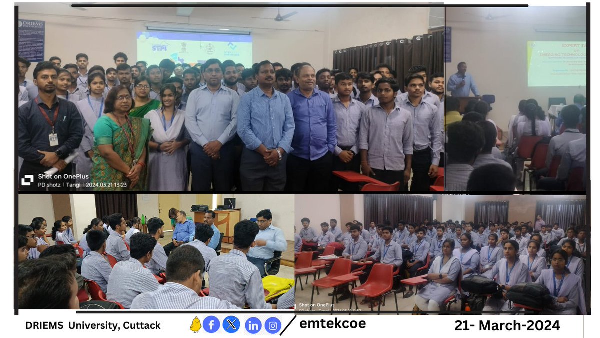 In order to encourage participation from startups, students, and academicians, @emtekcoe arranged an outreach event at DRIEMS College, Cuttack, promoting #callforproposal2 and #Industry4.0. @arvindtw @SuryaPattanayak