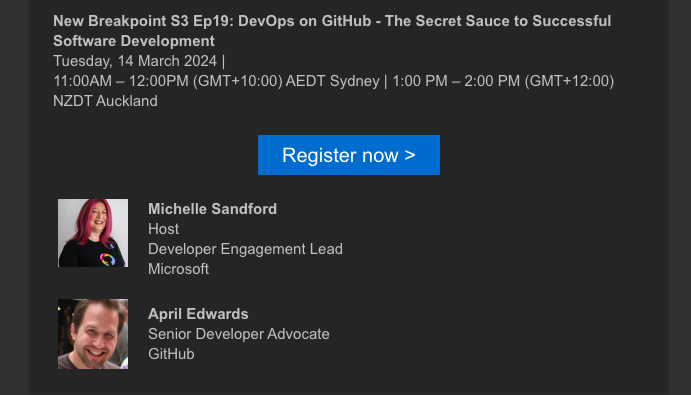 So, I'm not sure if there's some serious bait-n-switch here, but I'd be happy to hear from <a href="/TheAprilEdwards/">TheAprilEdwards</a> or <a href="/shanselman/">Scott Hanselman 🌮</a>  or both! any day 😁