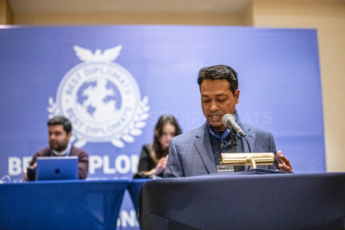 AwalCho's tweet photo. United Nations Simulation Conference. I delivered my speech. https://t.co/UPEF3xjCS7