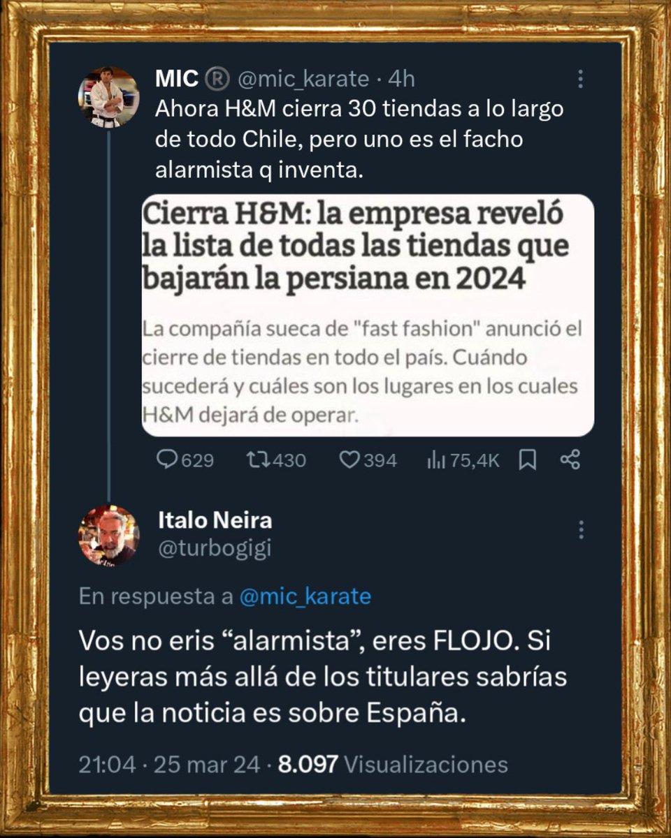 MuseoTuitero's tweet photo. 🖼️«Alarmista = weón flojo»
Óleo sobre tela, marzo 2024. https://t.co/EdVuNd6faJ