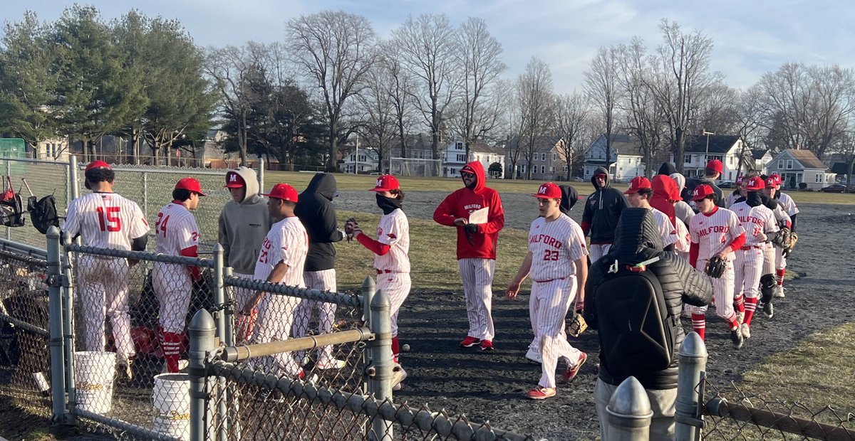 HawkNationAD's tweet photo. Excellent (&amp; chilly) Baseball scrimmage today as Milford hosted Ashland at Town Park!  Saw some very good Baseball today, RAWK ON MHS BSB! @jcotlin @MilfordSchools @Chappy8611 @LauriePinto5 @HockomockSports @MHSBoosters2 @HawksMilford @HawkNationAT https://t.co/f1B59nmup5