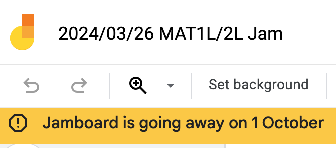 Jamboard's sun is setting. Every time I create a new one, I feel that it's more lost time for future me. Where do we go from here?