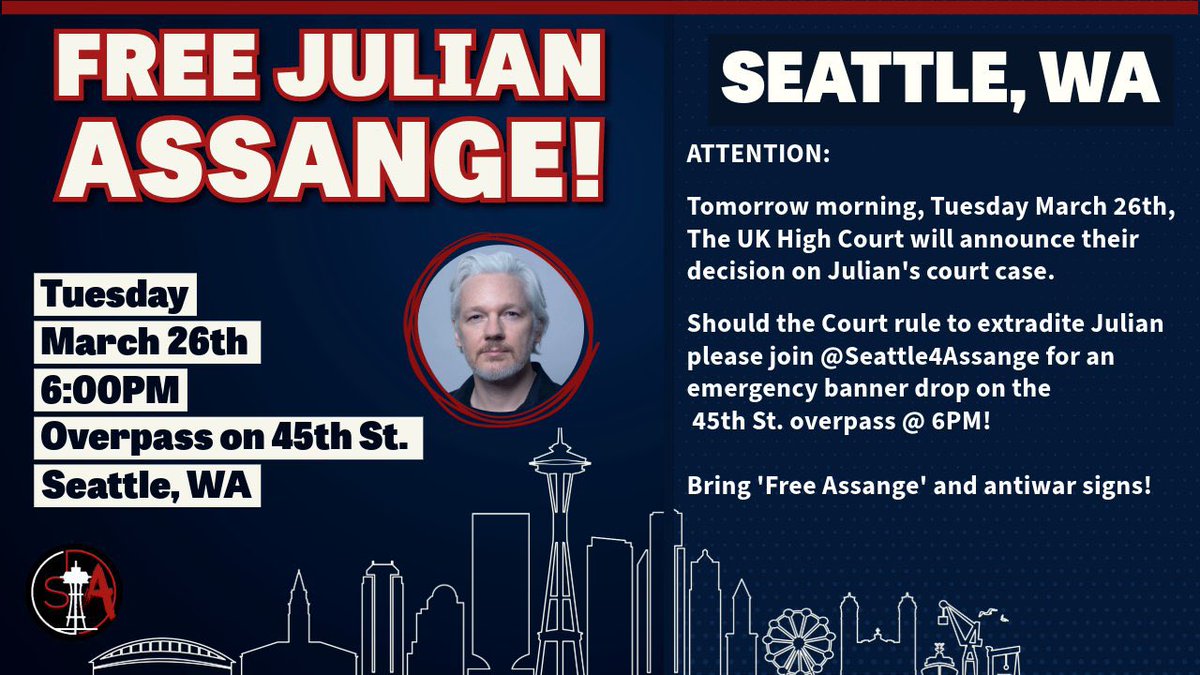 Save the date tomorrow! #DayX for a decision from the High Court! #FreeAssange