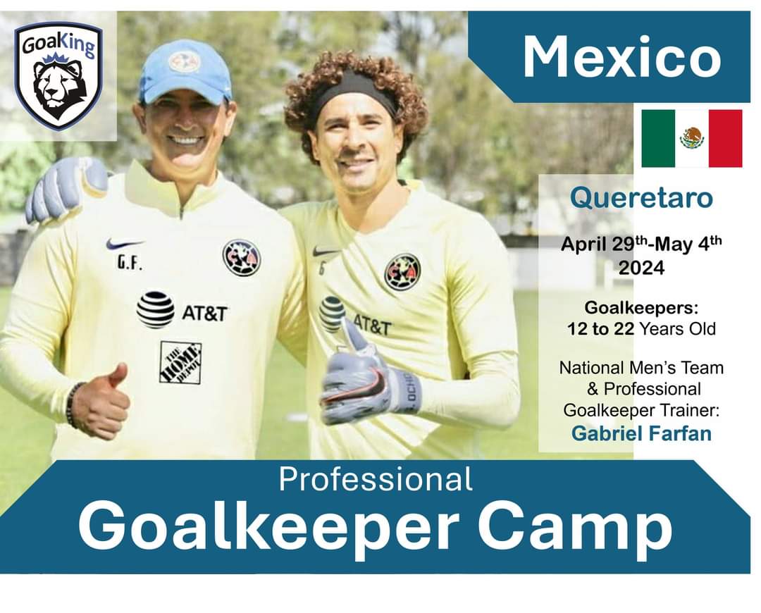 MyGoalking's tweet photo. 🤩 ⚽️ Announcing the exciting GOALKING International Goalkeeper Camp 2024 in Queretaro, MEXICO 📢

For goalkeepers between 12 to 22 years old ( Co-Ed ).  April 29th to May 3th, 2024.

Info: https://t.co/rnSfo26Baj

#Soccer #Camp #travel #Mexico #Edmonton #Calgary #Alberta https://t.co/OJkCRM297W
