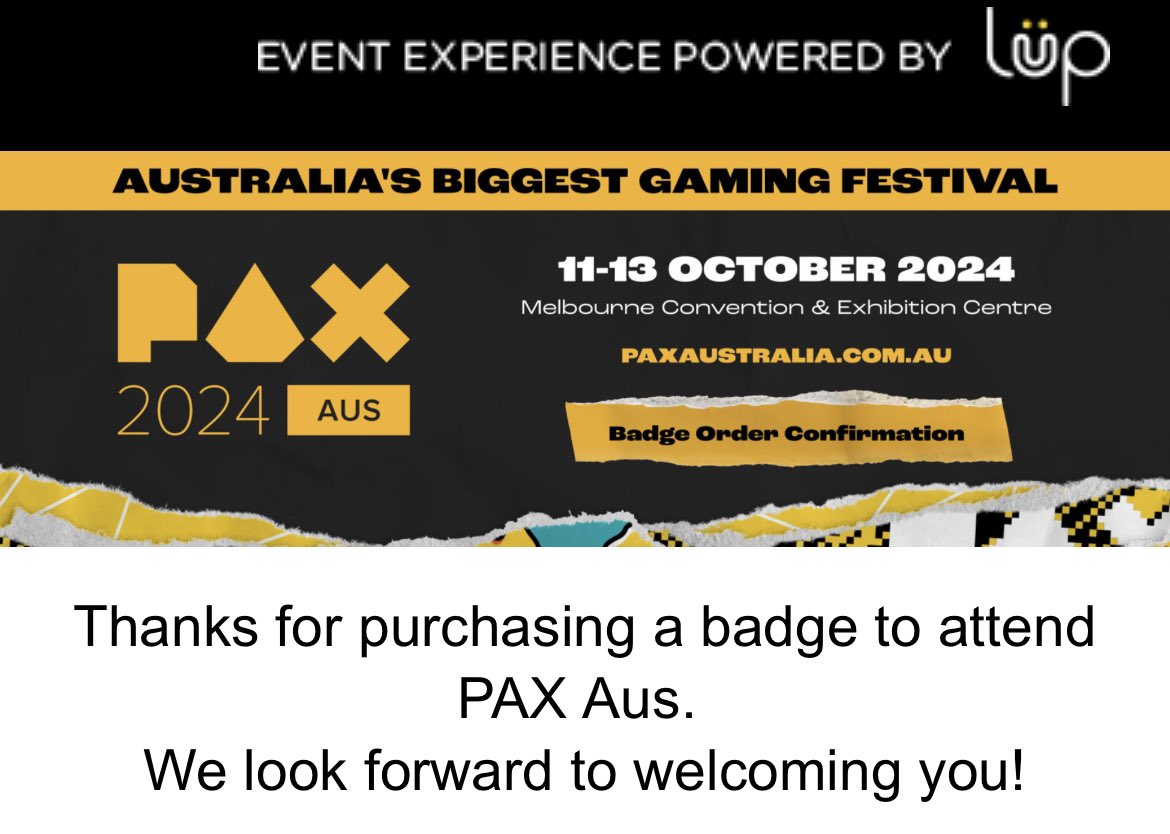 I’m finally going to my first #PAXAus

Excited is an understatement 🎮

#PAXandWin