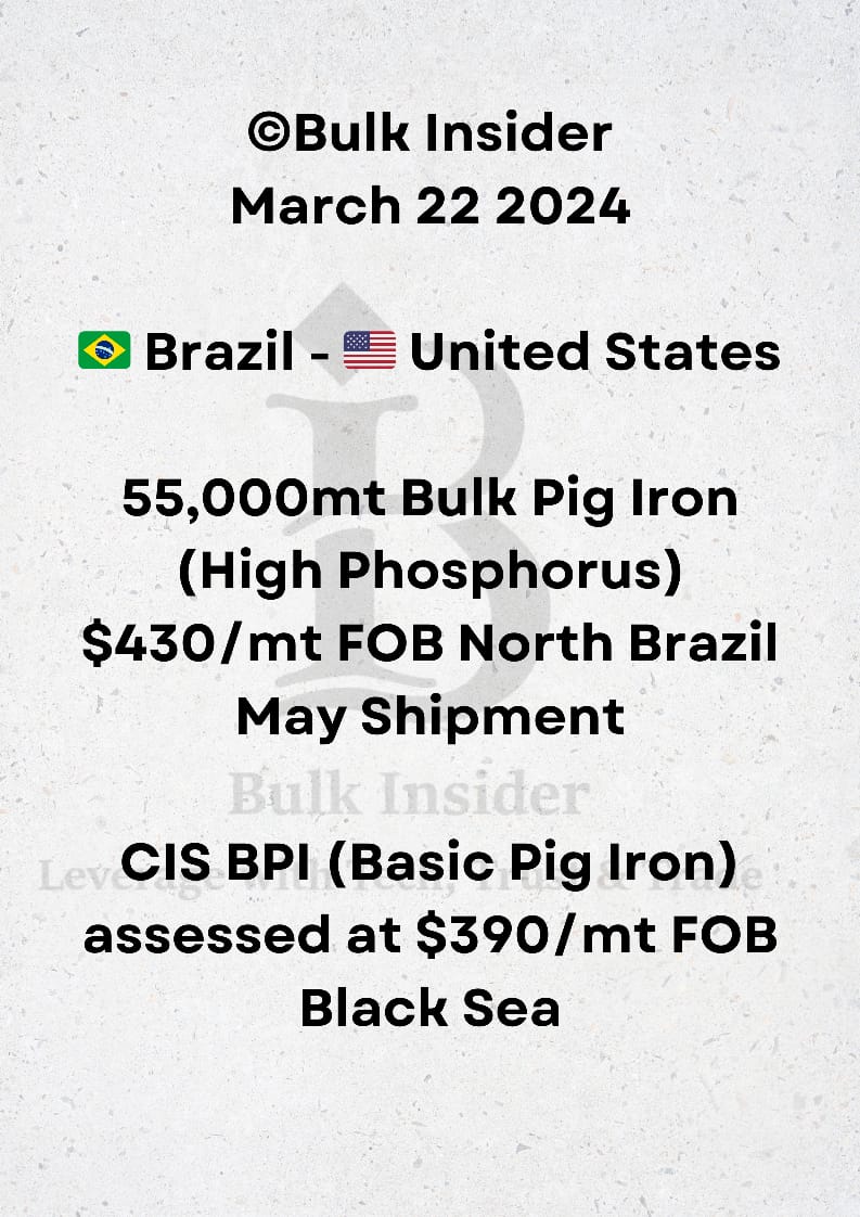 Bulk_Insider's tweet image. #Brazil #Pigiron #BPI #CIS #BlackSea #UnitedStates 
@Bulk_Insider