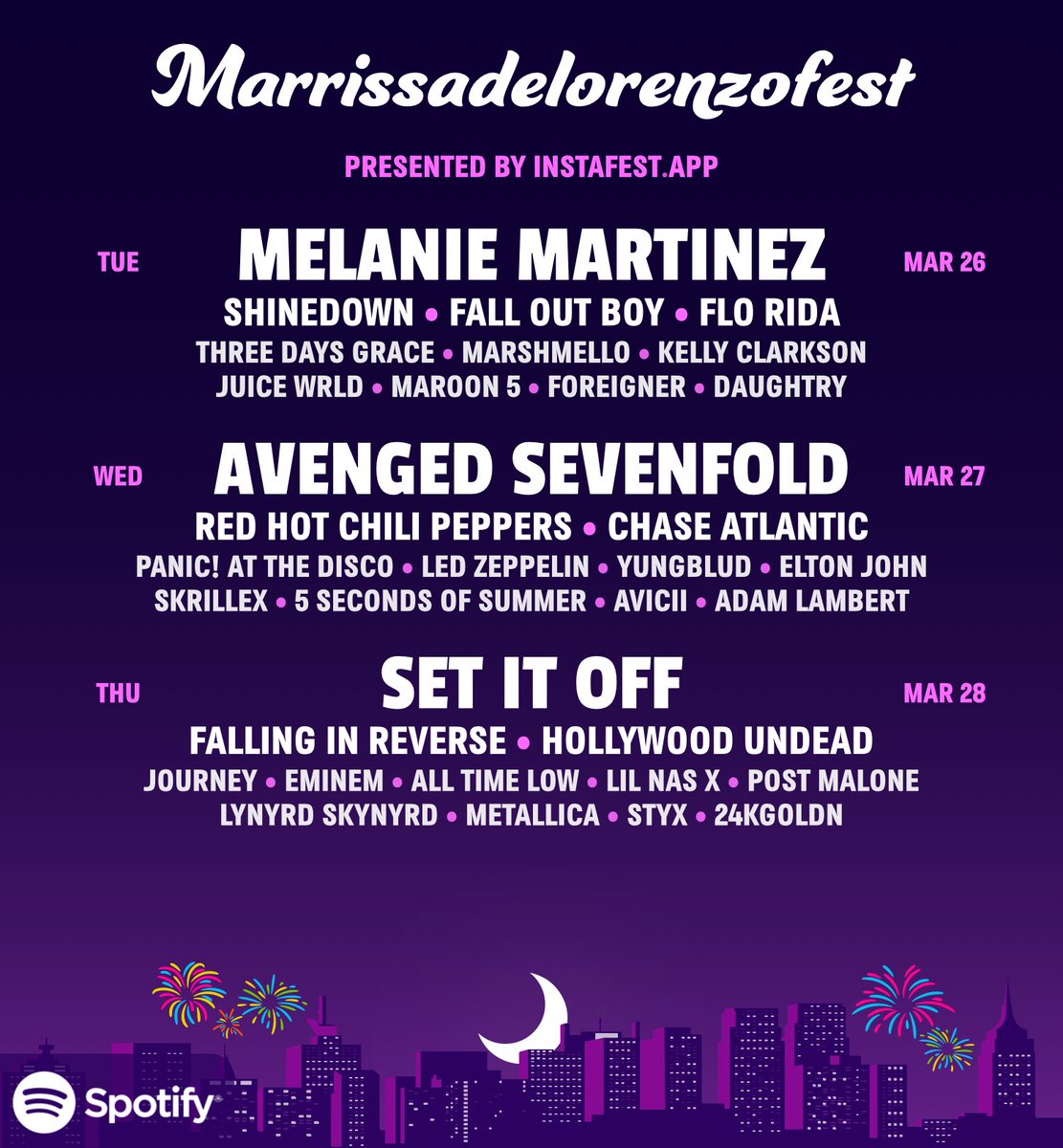 SaphireChick97's tweet photo. Ya know, pretty spot on not gonna lie. I’d go if this was the line up. https://t.co/lr1zFx81gx https://t.co/3mlnFmRgJm