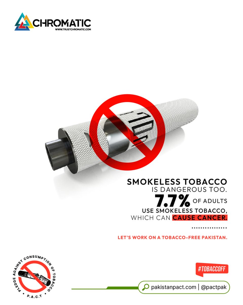 Smokeless doesn't mean harmless. Let's tackle all forms of tobacco use to safeguard our health and future. Together, we can build a tobacco-free Pakistan. #IncreaseTobaccoTax