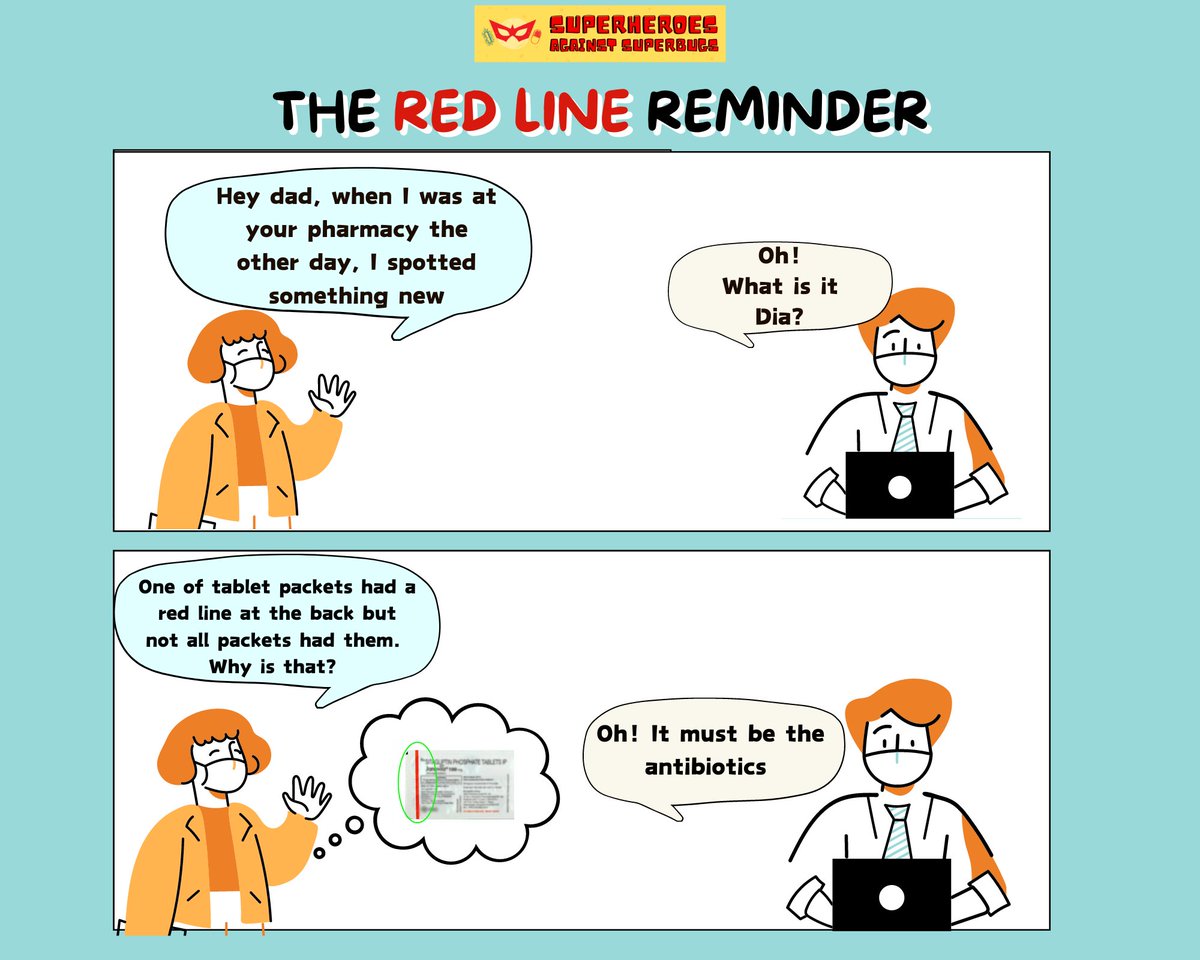 Have you ever observed anything different about the packaging of #antibiotic tablets? 🤔Dia did, and her #pharmacist dad is here to explain! Join them to uncover the mysteries of the #redline drugs in our latest #comic strip. 💊 #scheduleH #amr #antibioticresistance