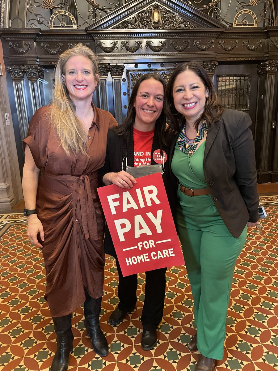 TY @votejgr & @AMKelles for you continued vocal & powerful support of #FairPay4HomeCare & the Health Care Savings & Reinvestment Act. #CareNotProfits 💪🔥💜