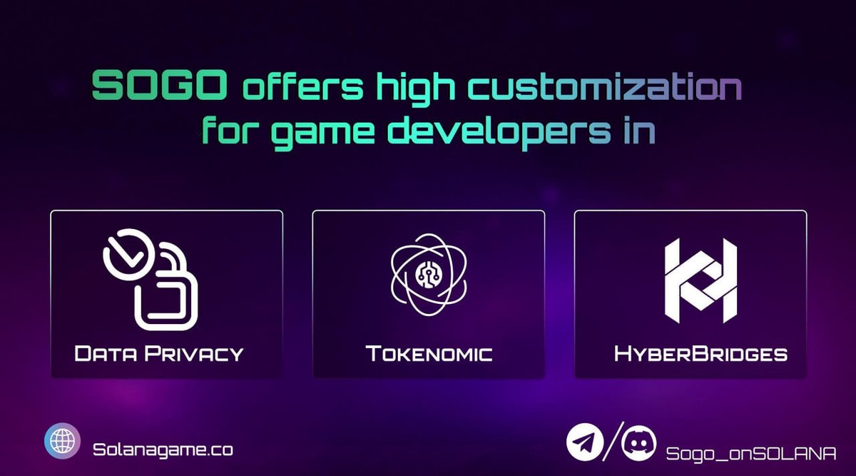 SOGO_ON_SOLANA's tweet photo. 🕵️ Are you looking for high customization over for your #Web3Gaming project? 👍 Check out our solution!
👉 Built on the infrastructure of #Solanachain, #SOGO enables you enjoy high customization & autonomy over your game project.
#SOGONode #SOGO https://t.co/5gAiinyCyq