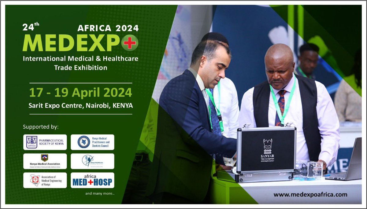 📢 PSK invites you to the 24th MEDEXPO AFRICA 2024: 🏥 The biggest International Medical and Healthcare Trade Exhibition 🗓 Wednesday 17th to Friday 19th, April, 2024 Register & Learn More: 🔗⤵️⤵️ bit.ly/MEDEXPO_AFRICA… Don't miss out! Join us for this exciting event! 🩺✨