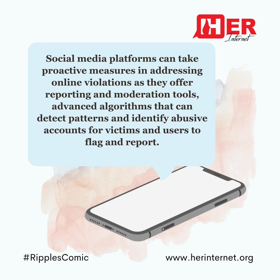 Social media platforms and tech companies have potent roles and responsibilities they can facilitate in the fight against online violations. Here is how…  #IWD2024 #RipplesComic