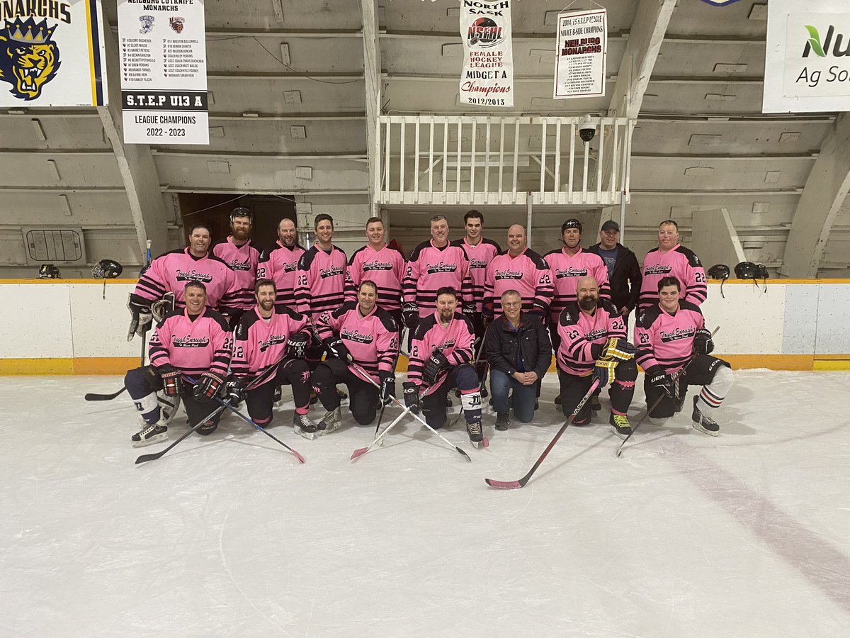 Proud of this group of guys once again and can’t thank all the sponsors, donators and volunteers enough. <a href="/HockeyMisfits/">MISFITS HOCKEY</a> raised around $17,000 for local charities. #ToughEnoughToWearPink