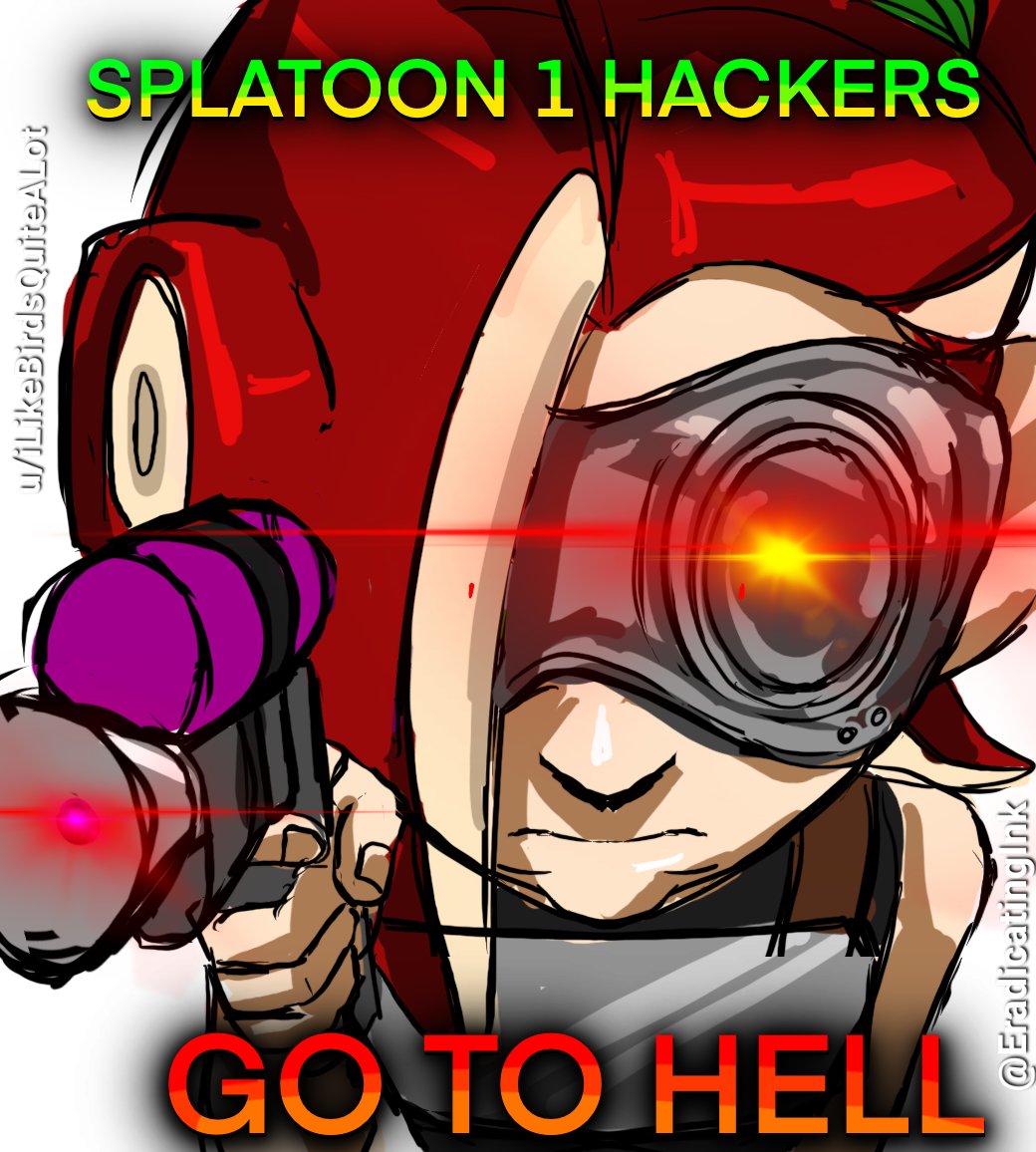 ((played some Splatoon 1 / WiiU today and was absolutely ganked by a hacker who kept spamming Killer Wails, and flying out of reach high above the stage.

go to shell!

#splatoon ))