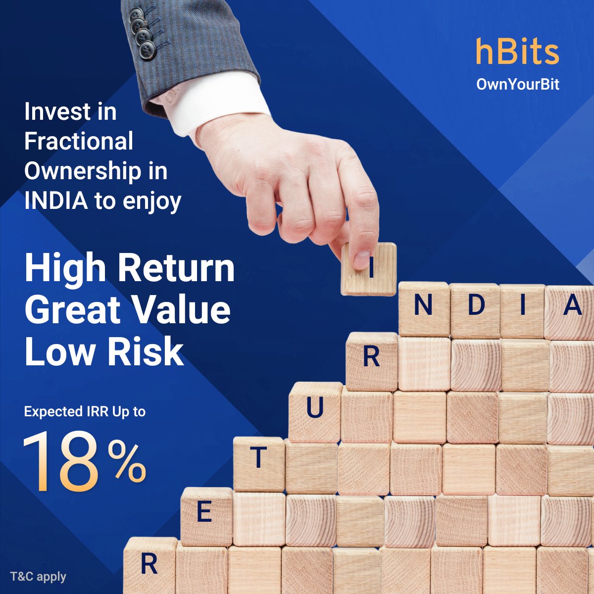 Backed by 200+ years of cumulative experience in commercial real estate, we at hBits offer our customers a chance to embark on a successful venture and enjoy both financial rewards and an incredible journey. #hBits #ownyourbit #RealEstateInvestment #FractionalOwnership