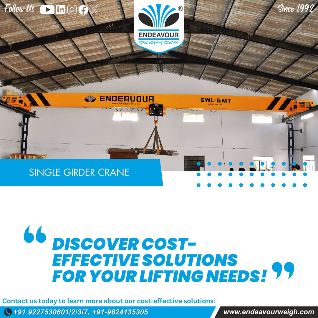 Discover Cost-Effective Solutions for Your Lifting Needs!

#CostEffectiveSolutions #InnovativeDesigns #AffordableQuality #IndustrialSolutions #ElevateWithEndeavour

#Endeavour #EndeavourWeigh #EndeavourInstruments #WeighWithEndeavour #ElevateWithEndeavour #EIPLOfficial