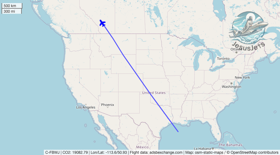 TestLumberjack's tweet image. C-FBWJ (#gulfstream G550 reportedly used by #testuser) no longer detected in flight. Emissions est. 19083 kg #CO2 (compared to 989 kg flying commercial). #CO2emissions