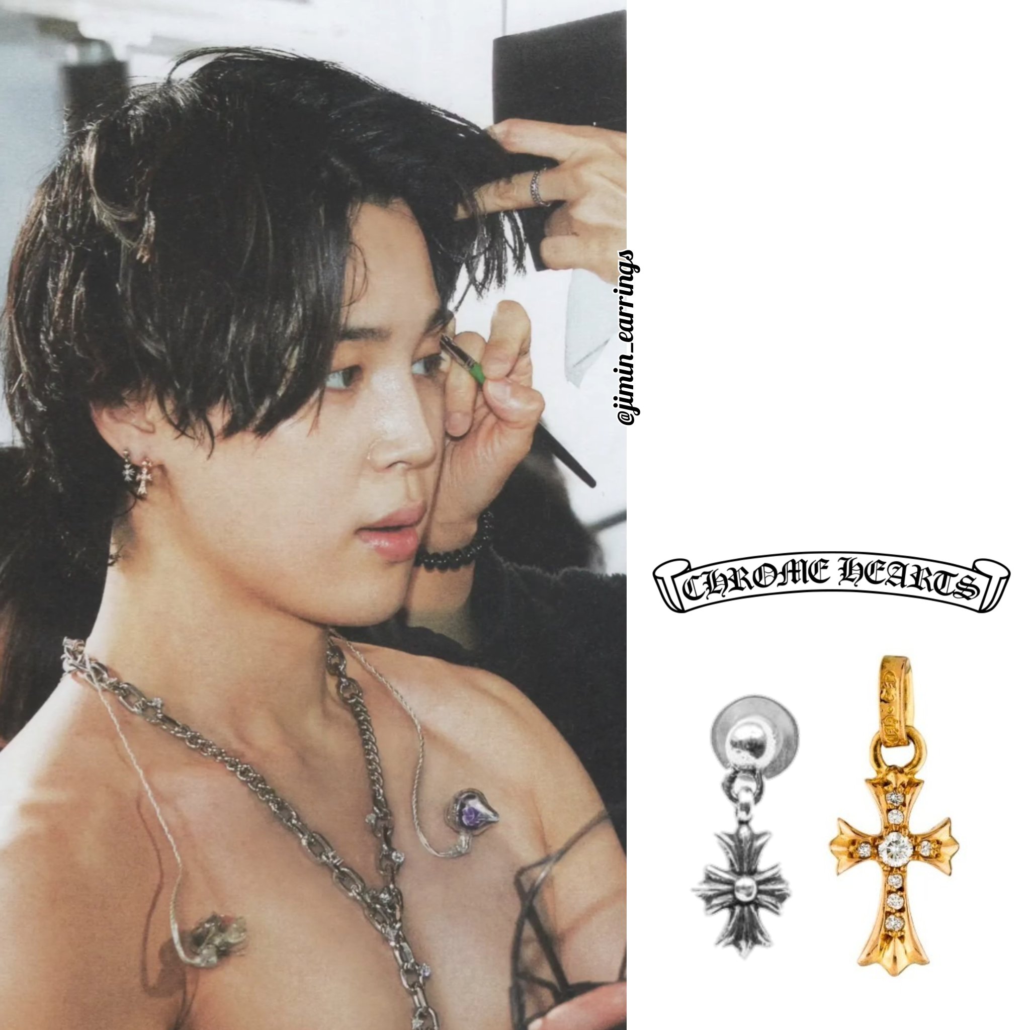 Bts jimin cross earrings discount