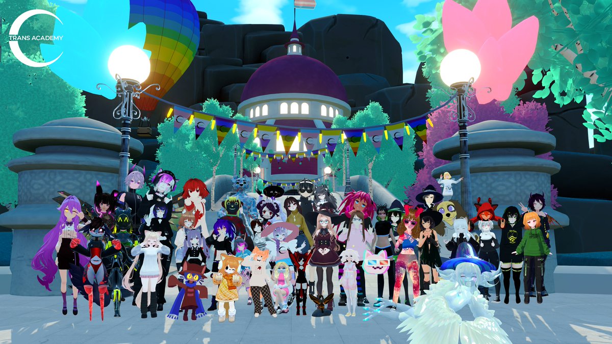 Huge thanks and love to some of the smartest, hardest-working, kindest, and most dedicated people I've ever met. Every day the Trans Academy staff makes me smile and I’m so grateful to be working alongside them to empower the trans community in VRChat.💜🏳️‍⚧️ 📸: @im_justjaime