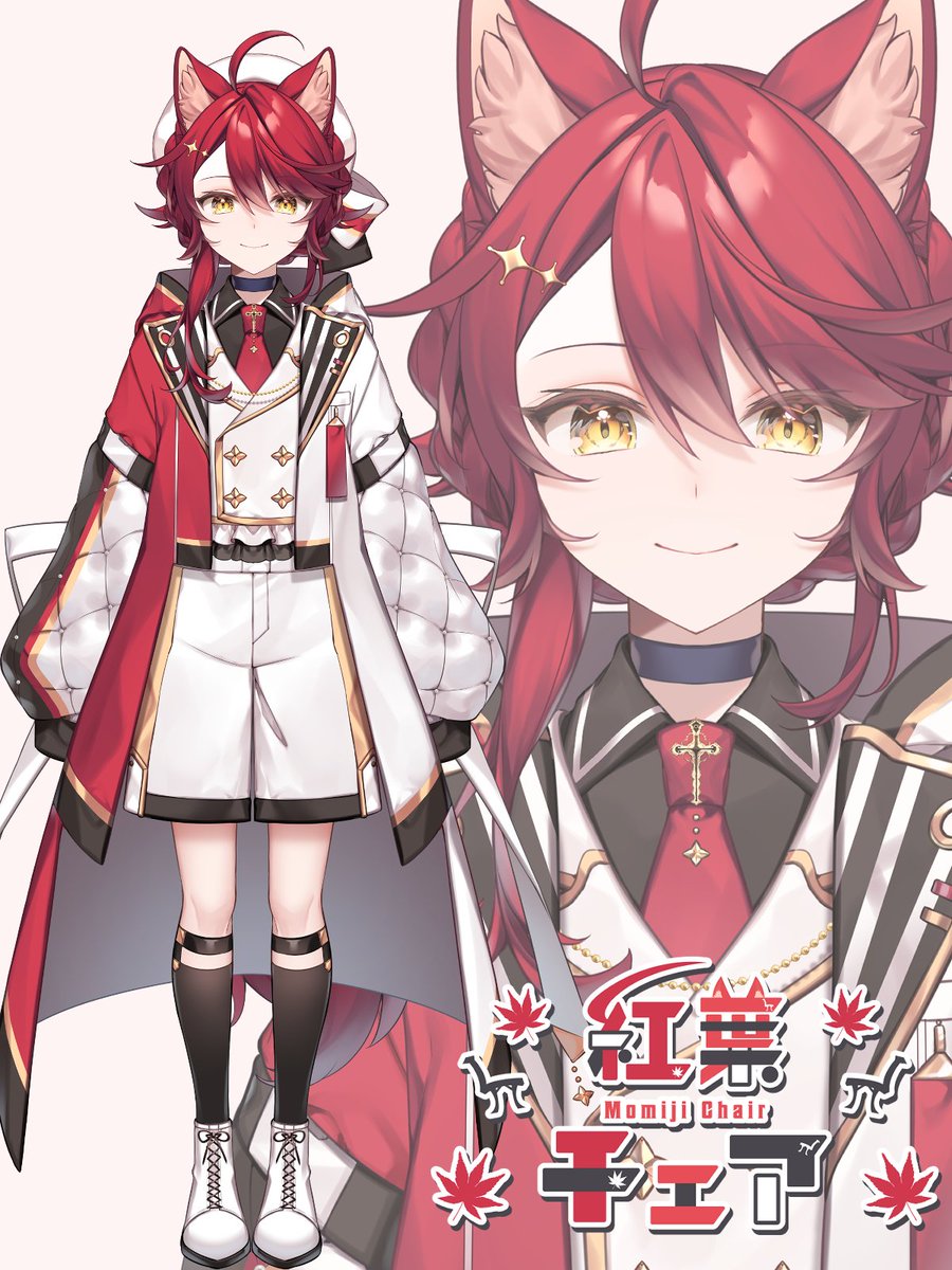 ━━━━*＼#立ち絵公開／*━━━━
　　　  🍁newお姿解禁！🪑
『より【くーる】な🐺になって登場！！』
━━━━━━━━━━━━━━━━

🔸男性おおかみVtuberとなります！！🔸
これからモデラー様に依頼し準備していくので、お披露目を楽しみにお待ちください！！！🐺💕
#紅葉チェア