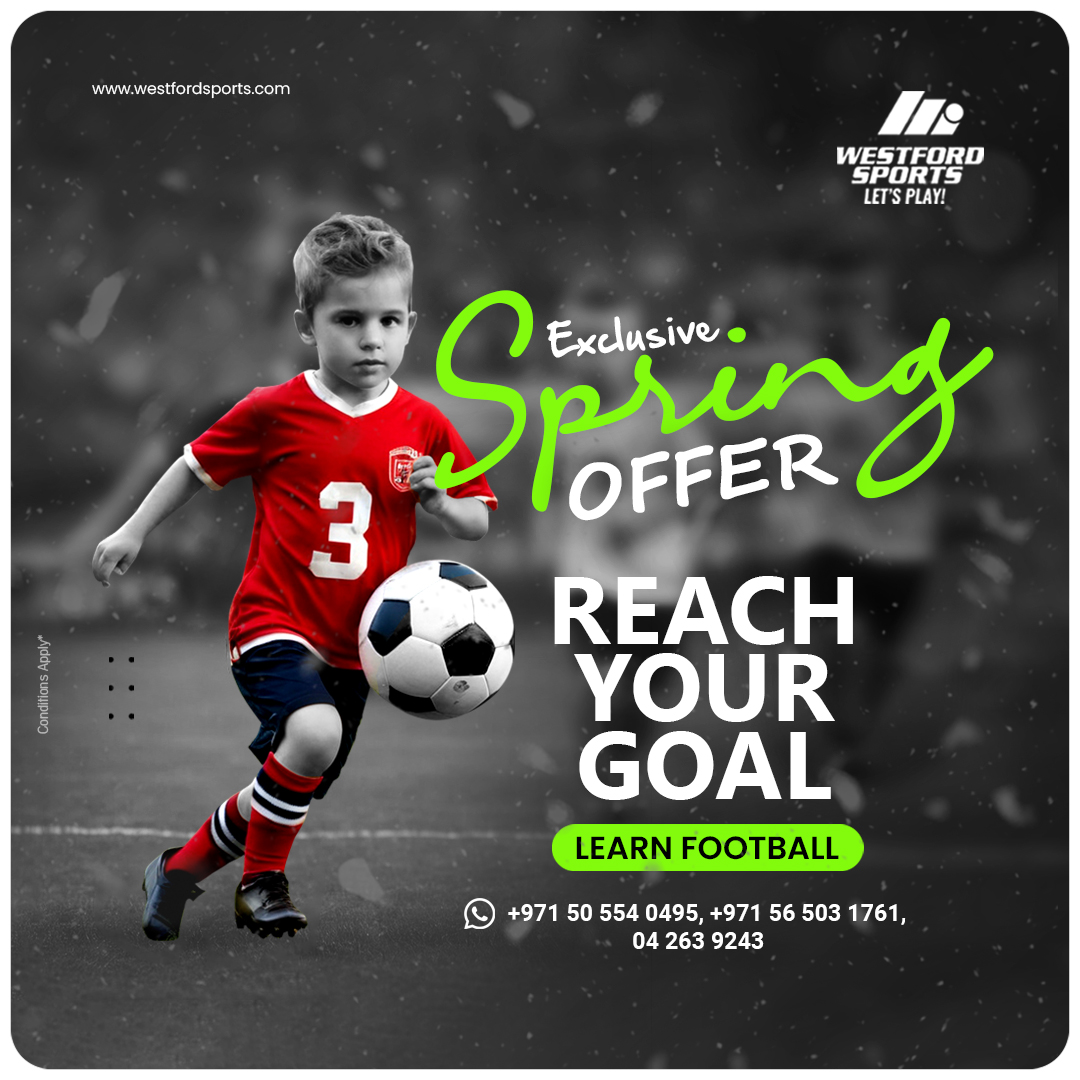 Kickstart Spring with Football Fever! 
Fuel your child's passion for football with our dynamic coaching sessions at #WestfordSports. 

Secure their spot now:☎️:050 554 0495, +971 56 503 1761
📧info@westfordsports.com | 🌐westfordsports.com

#footballcoaching #soccer