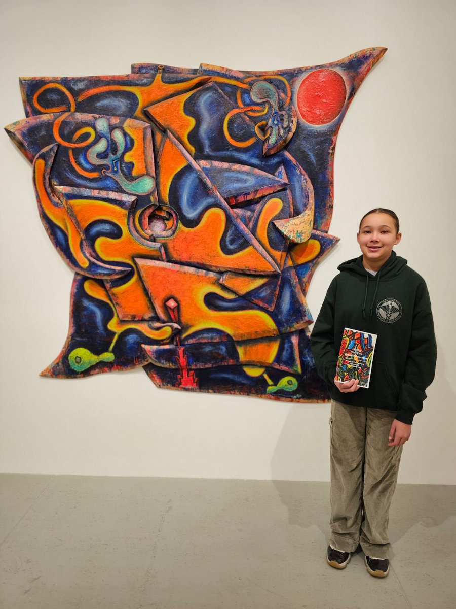 PS 386 student artists with their art teacher Ms. Rivera were excited to have their artwork shown in the Making their Mark: The Next Generation Works by NYC K-12 students - Shah Garg Collection Exhibit. Brooklyn’s piece made the cover of the pamphlet. Meet our future artists ;-)